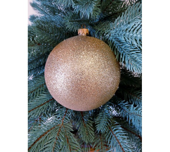 Новогодний шар "Блестки" Ø130мм бежевый